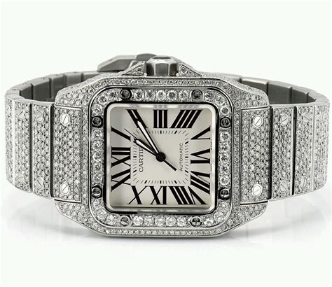 cartier santos xl diamond|cartier santos diamond price.